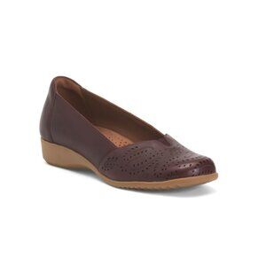 COBB HILL ROCKPORT Dark Red Leather Rozie Comfort Wedges